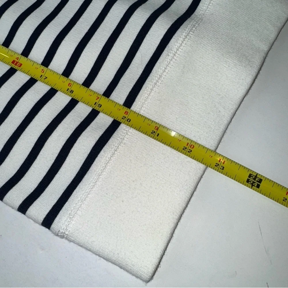 J Crew Jewel Embellished Striped Navy and White Top